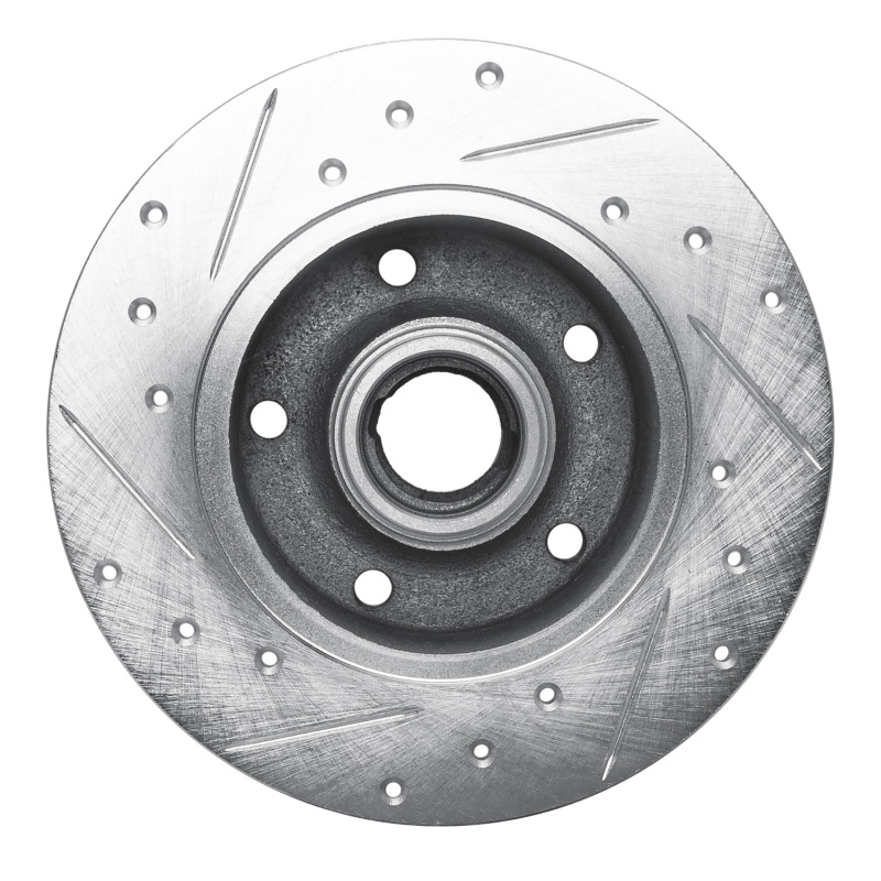 Audi A4 Brake Rotor (1) - Rear Right - R1 Concepts - Drilled & Slotted - Silver - `96-`08
